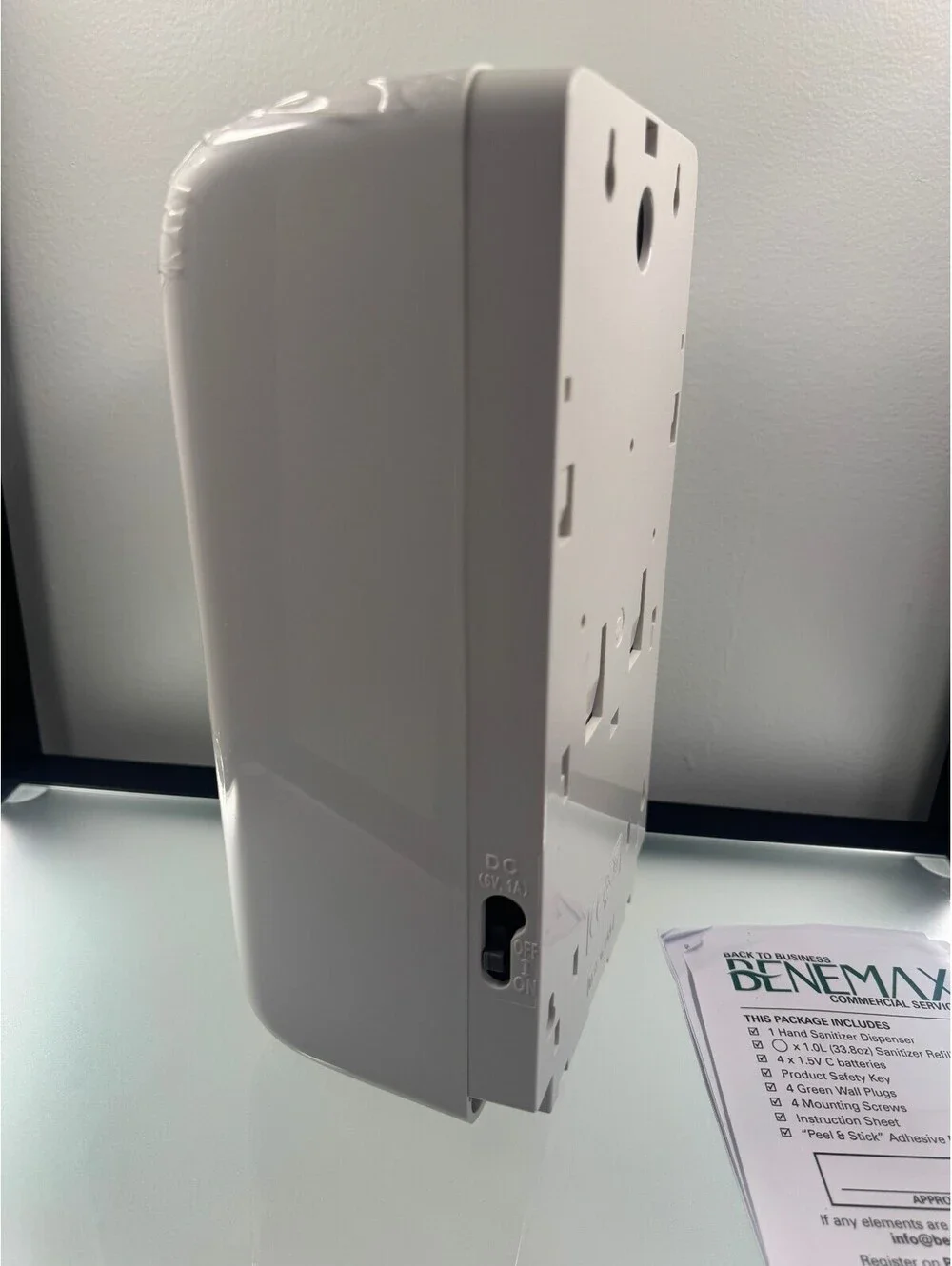 Benemax Wall Mount Touchless Hand Sanitizer Dispenser White